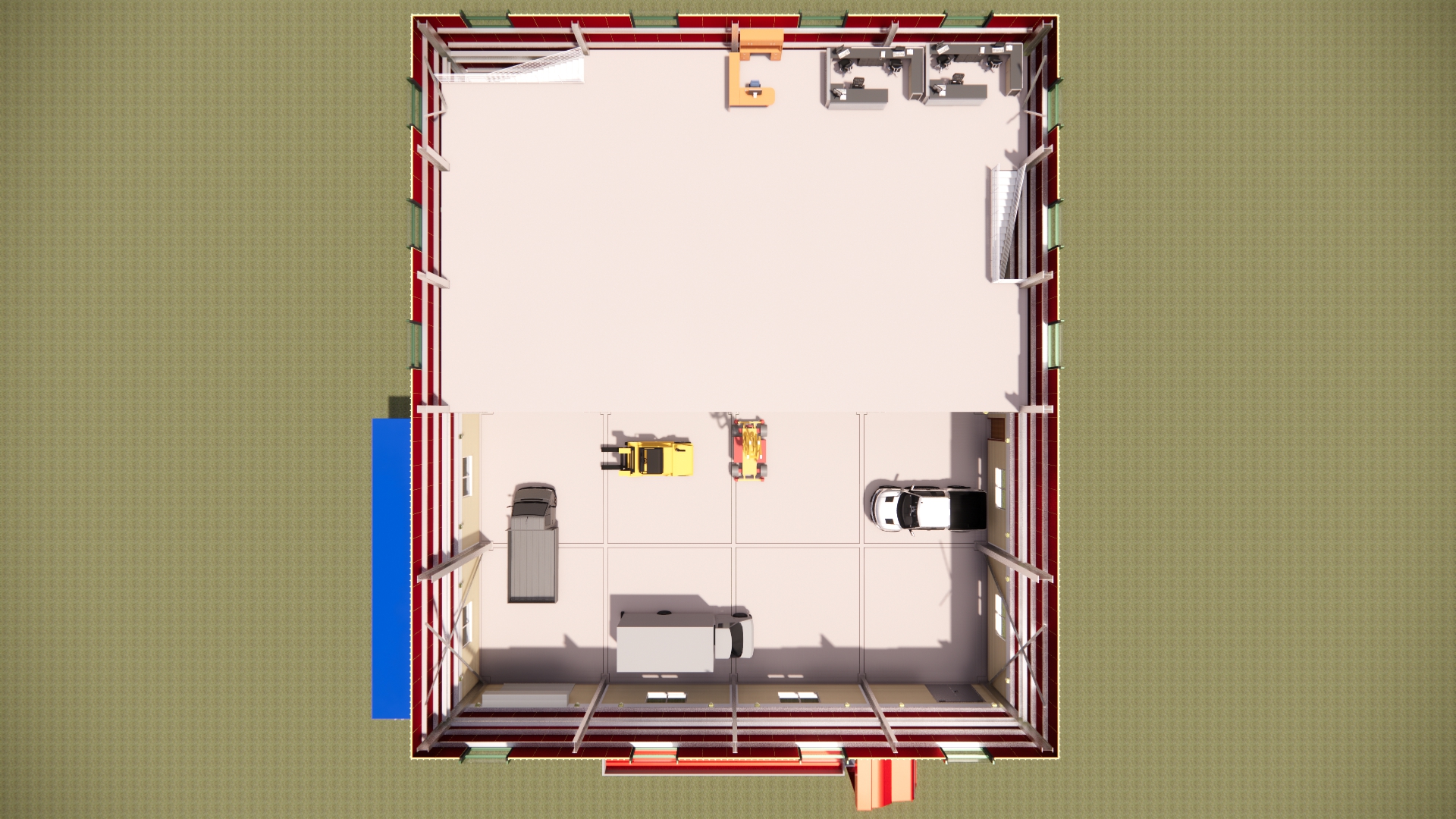 Warehouse G+M 3D floor mezzanine plan